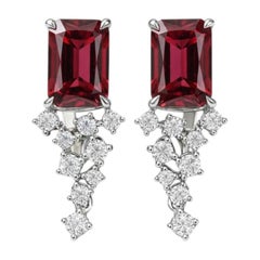 Vintage style garnet, topazs earrings 14k gold
