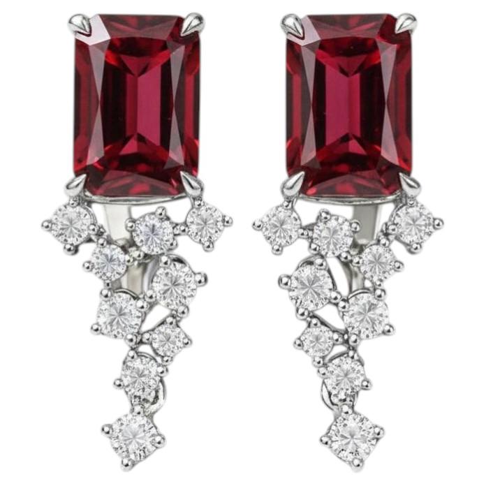 Vintage style garnet, topazs earrings silver, gold