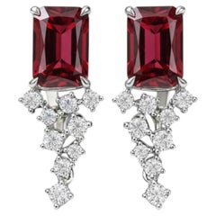Pendientes estilo vintage granate, topacios plata, oro