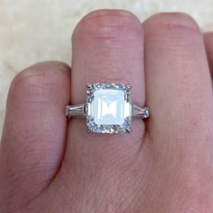 GIA Certified 5.07 Carat H VVS2 Diamond Three-Stone Engagement Ring in 18K Gold