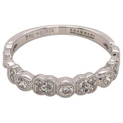 Vintage Style Half Eternity Diamond Ring in 18 Karat White Gold