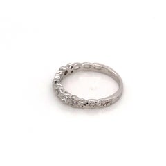 Vintage Style Half Eternity Diamond Ring in 18 Karat White Gold
