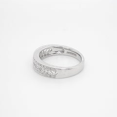 Vintage Style Half Eternity Diamond Ring in 18 Karat White Gold