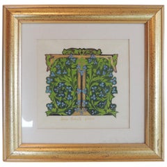 Vintage Style Hand Painted Alphabet Letter "T" Framed Art