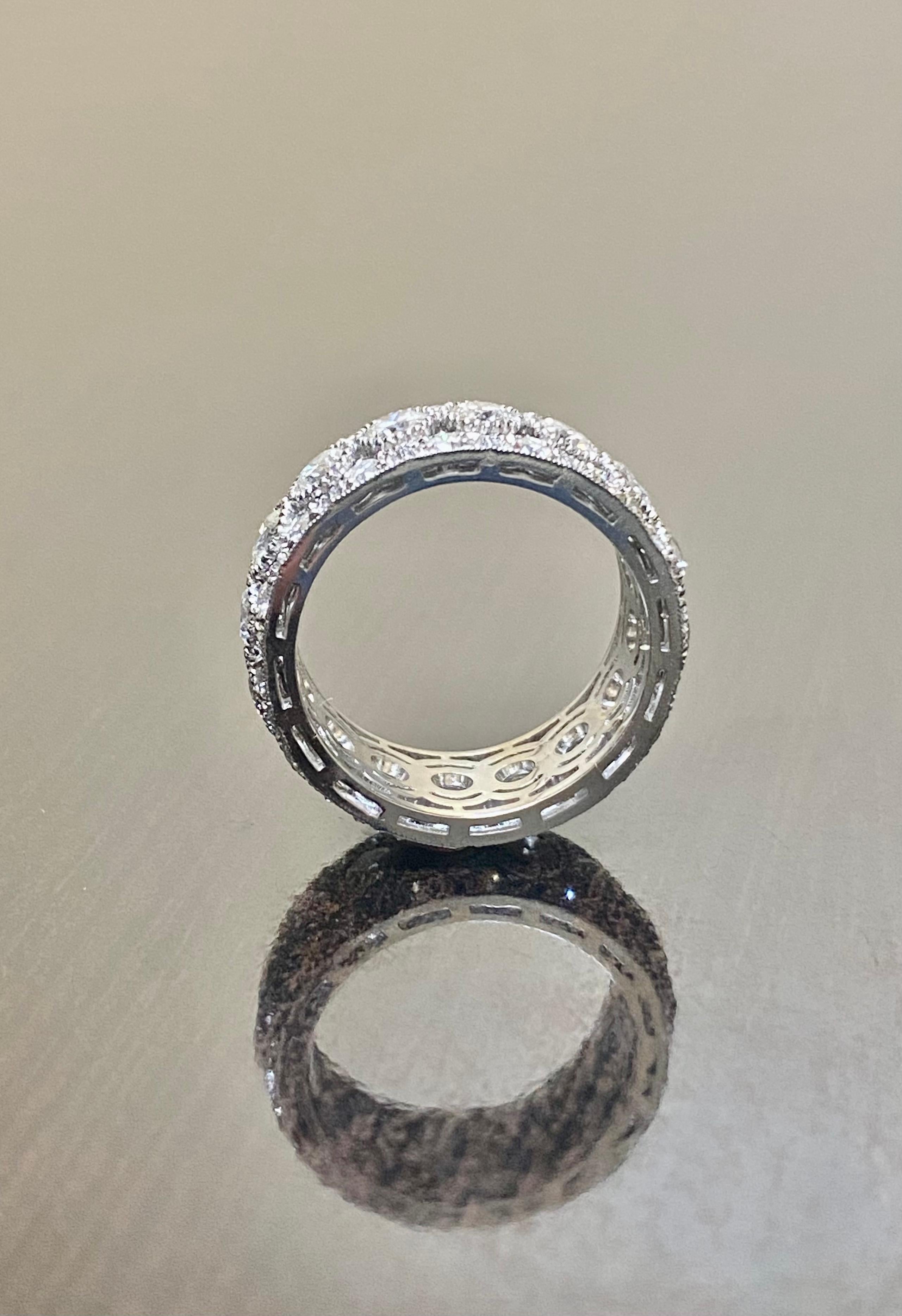 Fascia per l'eternità con diamante da 3,25 carati in stile vintage, realizzata a mano in platino Art Deco in vendita 1