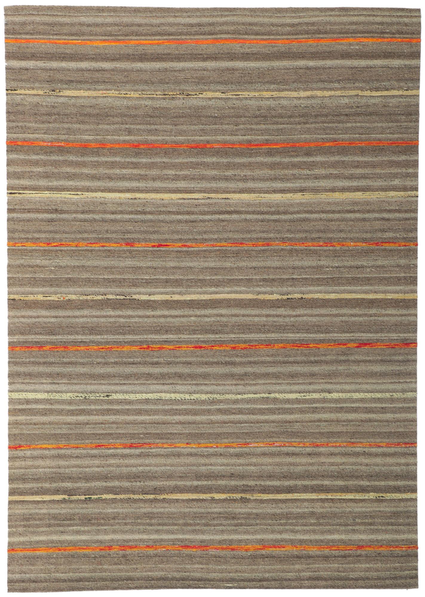 Vintage Style Indian Kilim Rug,  Subtle Shibui Meets Classic Stripes