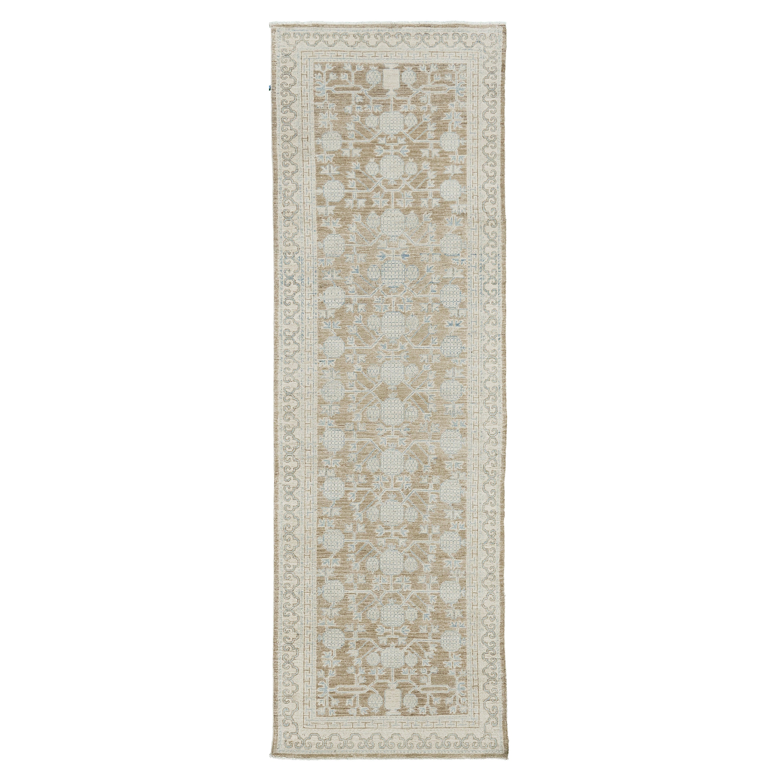 Tapis de couloir vintage Khotan design