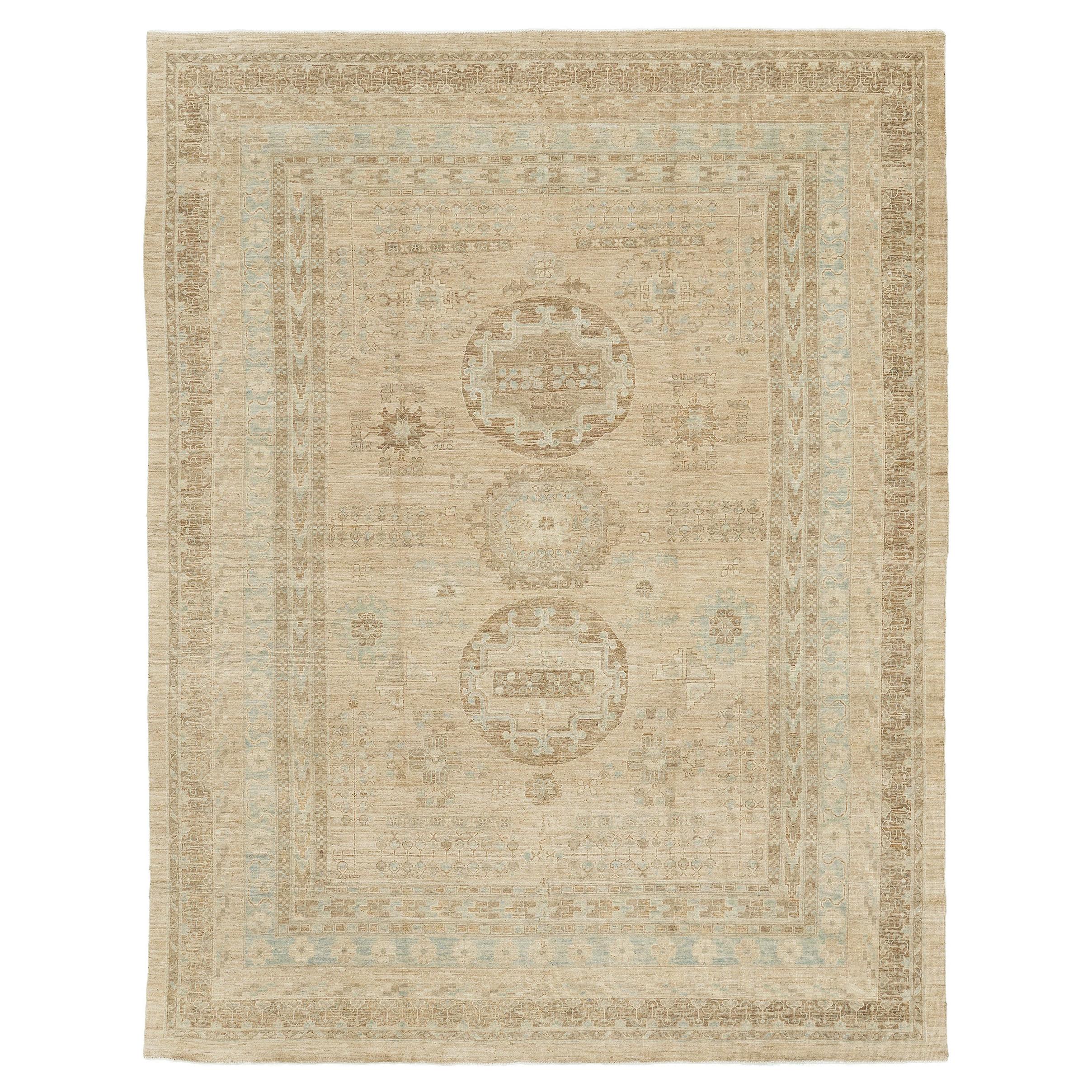 Vintage Style Khotan Revival Rug For Sale