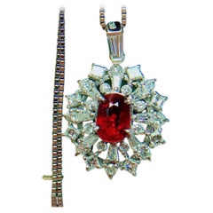 Vintage Style Lab Ruby Necklace Sterling Silver Vintage Style Lab Ruby Necklace Sterling Silver