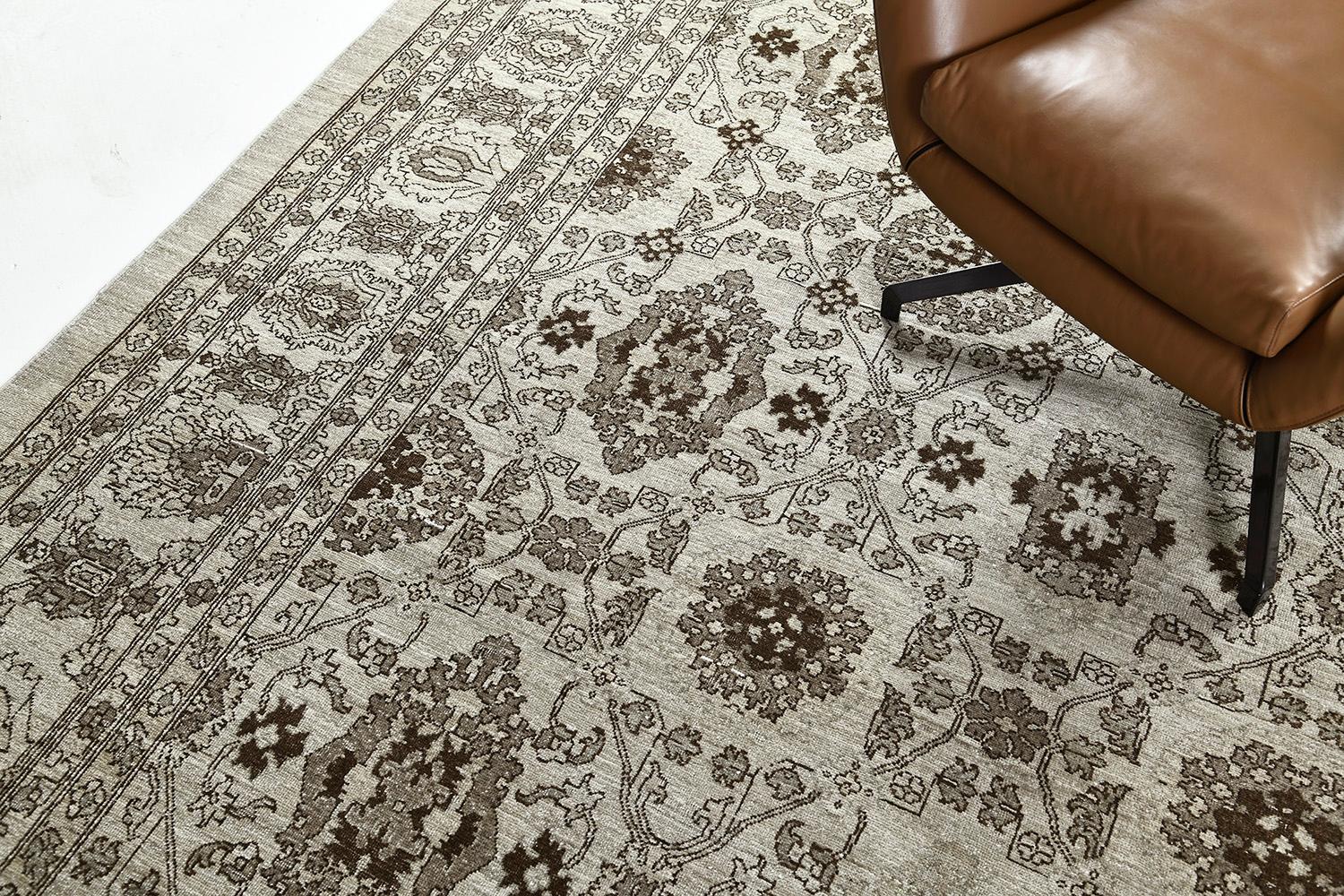 Mahal-Design-Teppich im Vintage-Stil (Handgeknüpft) im Angebot