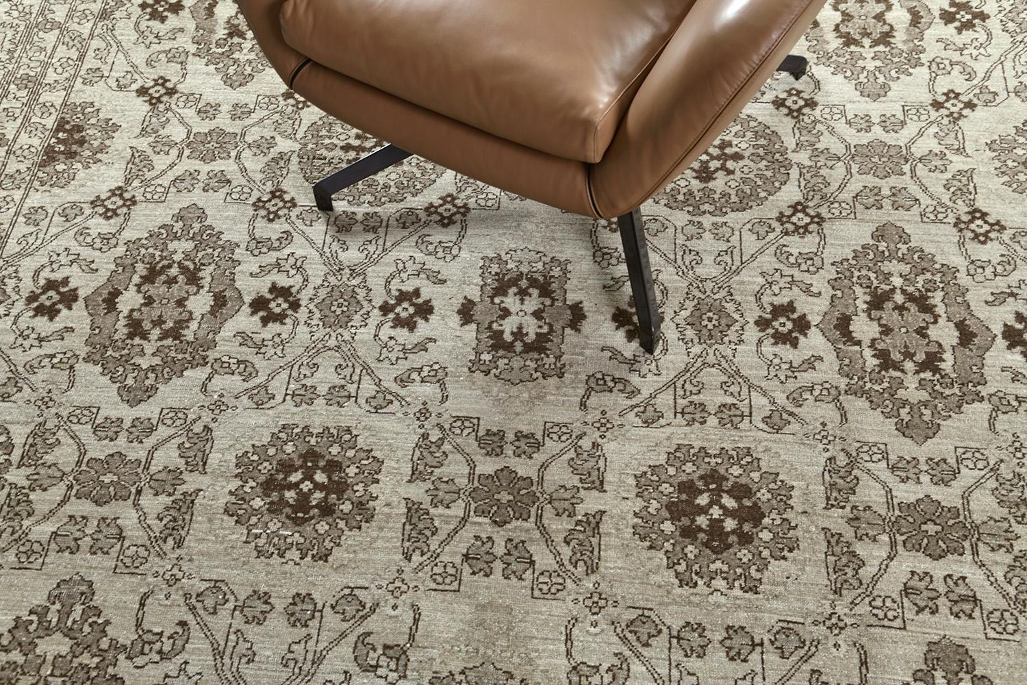 Mahal-Design-Teppich im Vintage-Stil (21. Jahrhundert und zeitgenössisch) im Angebot