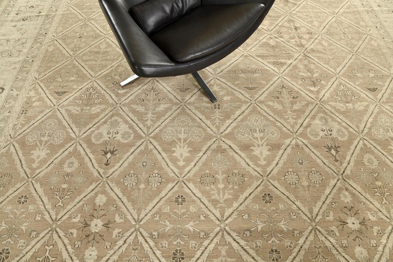 Panel Design Rug Vintage Style Mahal Panel Design Rug For Sale at 1stDibs