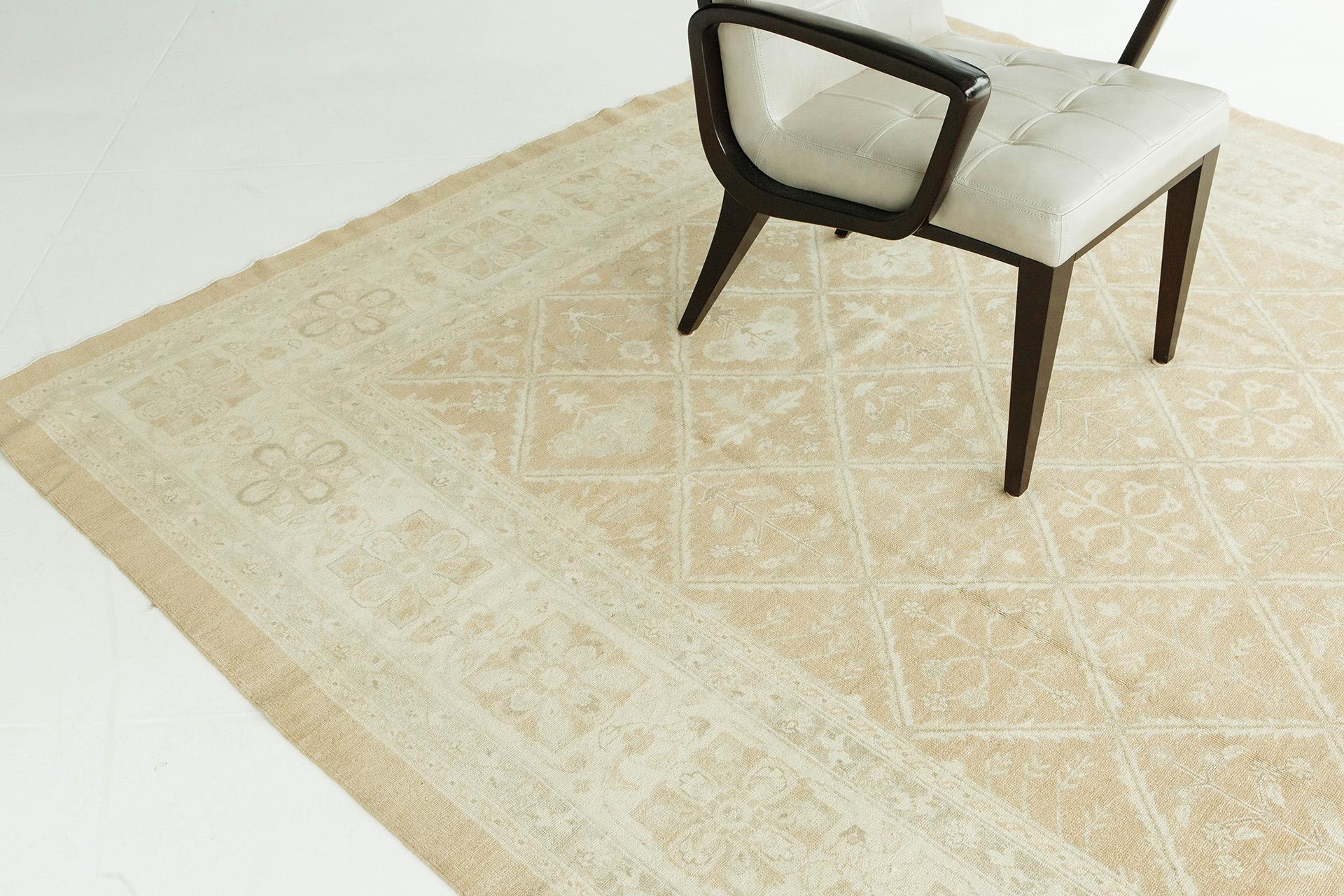 Afghano Tappeto con design a pannelli Mahal in stile vintage in vendita