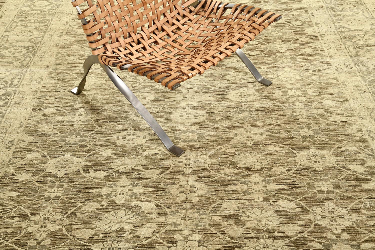 Noué à la main Tapis vintage de style néo-égyptien Mahal en vente