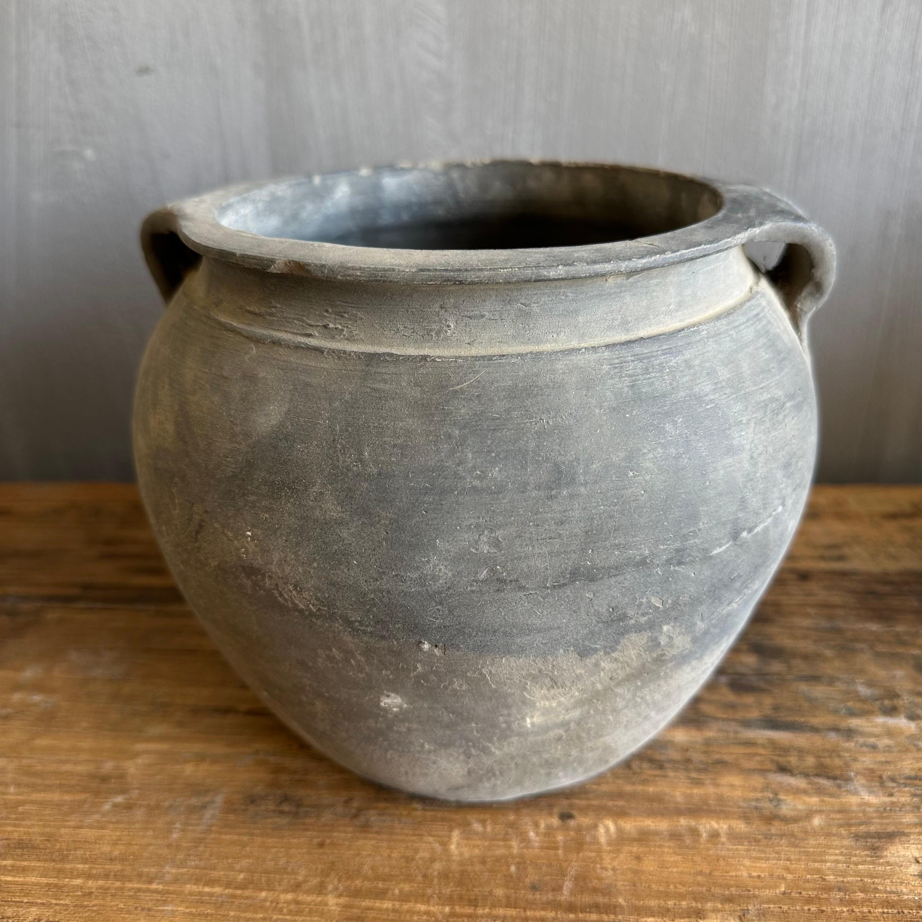 Vintage Style Matte Pottery in Gray and Brown Tones In Good Condition For Sale In Brea, CA