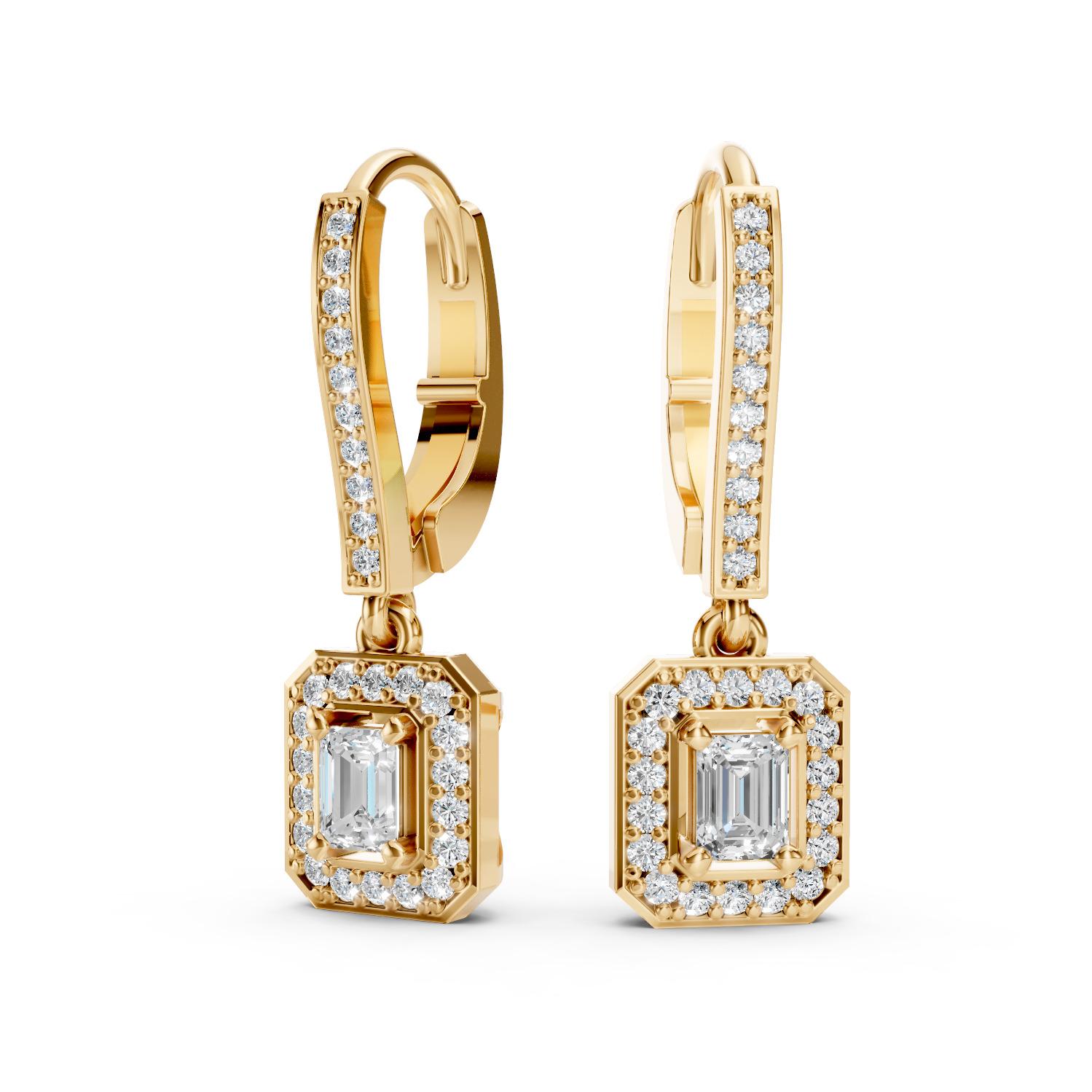 Moissanit-Ohrringe im Vintage-Stil aus 14 Gold. (Moderne) im Angebot