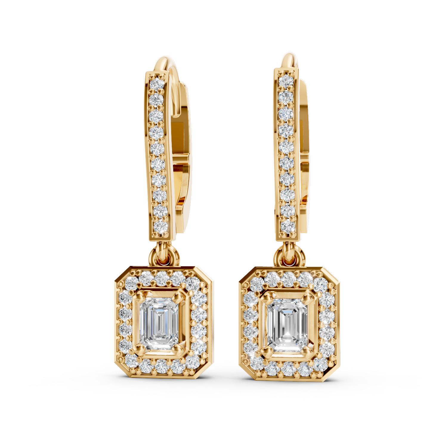 Moissanit-Ohrringe im Vintage-Stil aus 14 Gold. (Tropfenschliff) im Angebot