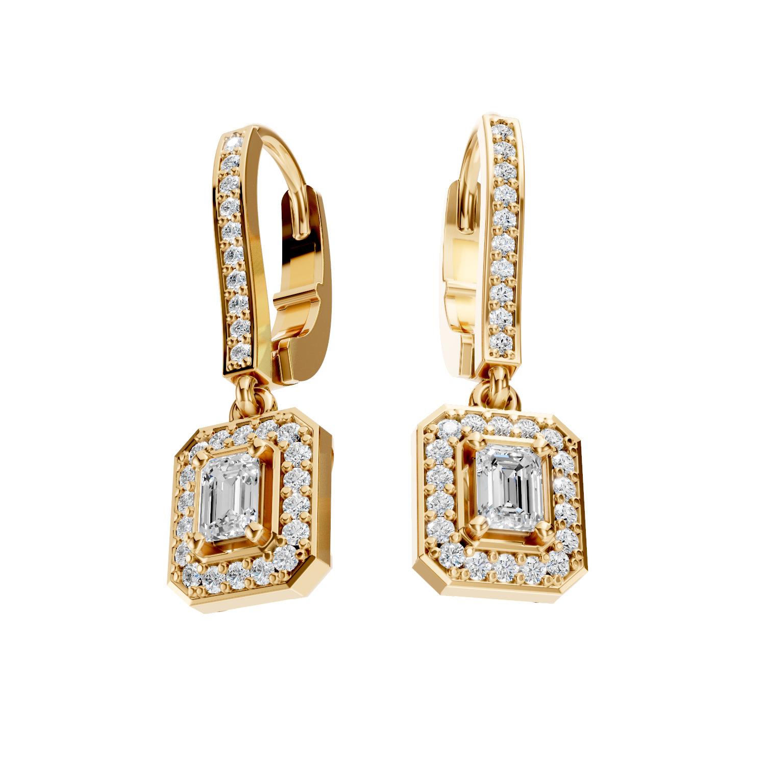 Moissanit-Ohrringe im Vintage-Stil aus 14 Gold. für Damen oder Herren im Angebot