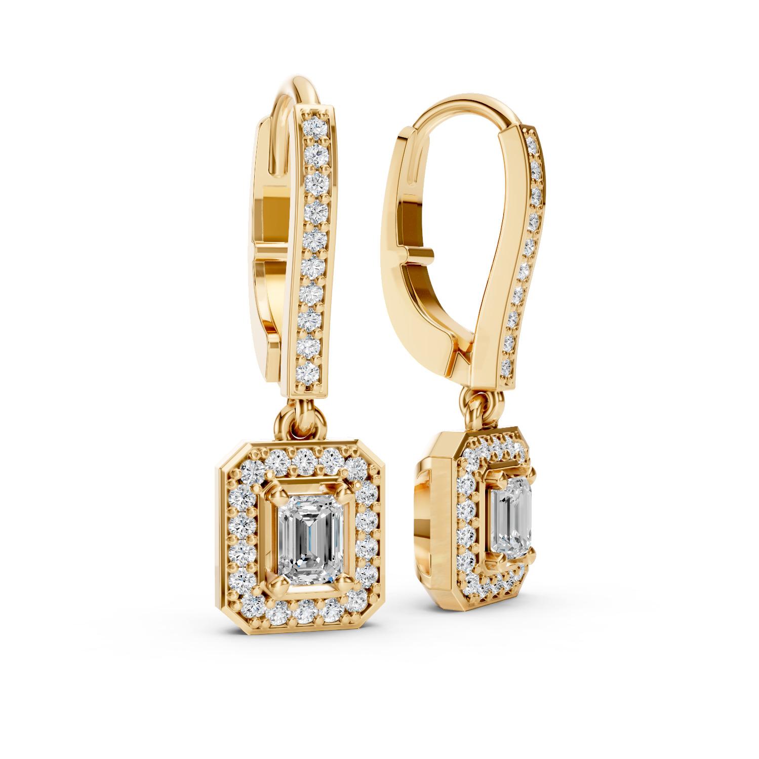 Moissanit-Ohrringe im Vintage-Stil aus 14 Gold. im Angebot 1