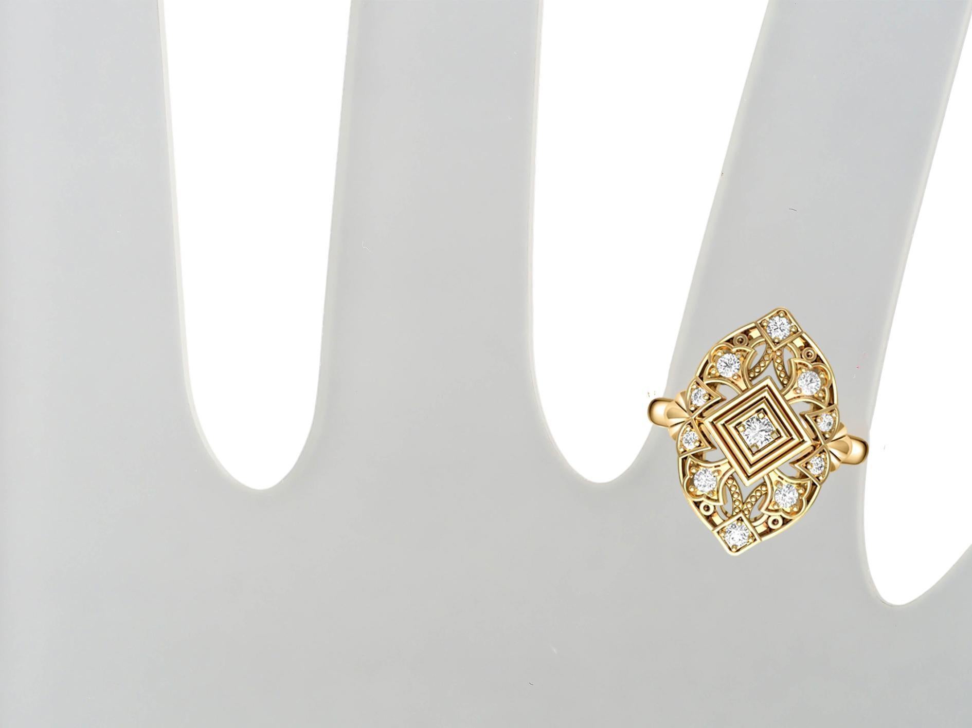 in vendita:  Anello in oro 14k con moissanite in stile vintage 2