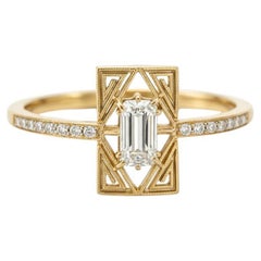 Vintage-Stil Moissanit 14k Gold Ring