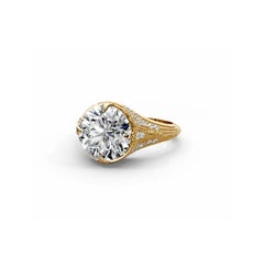 Anello di fidanzamento in moissanite in stile vintage in oro 14k.