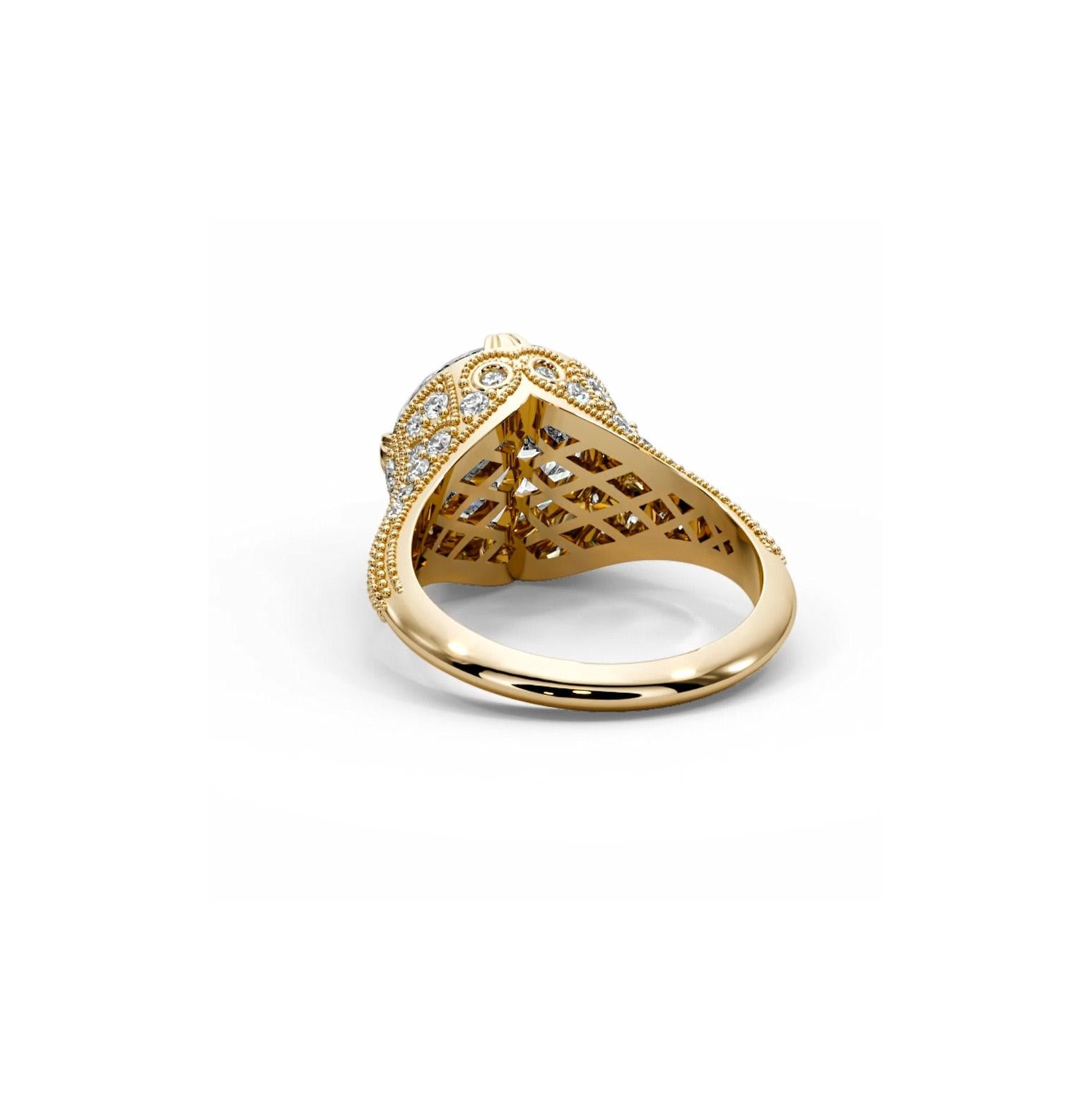 For Sale:  Vintage style moissanite engangement 14k gold ring. 4