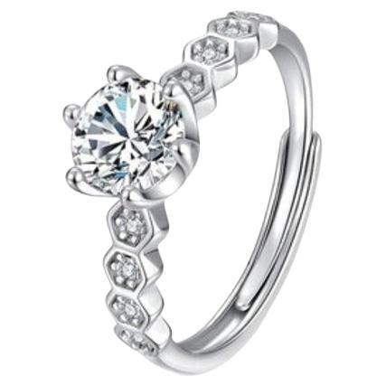 Vintage Style Moissanite Ring 925 Sterling Silver Solitaire Ring Gift For Women.