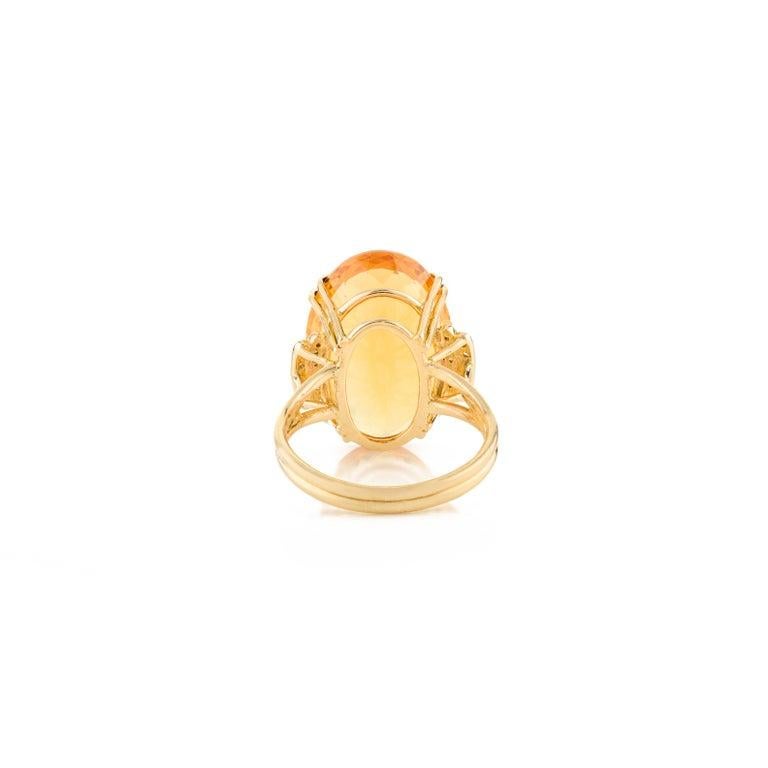 En venta: Anillo de Cóctel de Citrino Natural y Diamantes Estilo Vintage de Regalo en Oro Amarillo de 14k  9