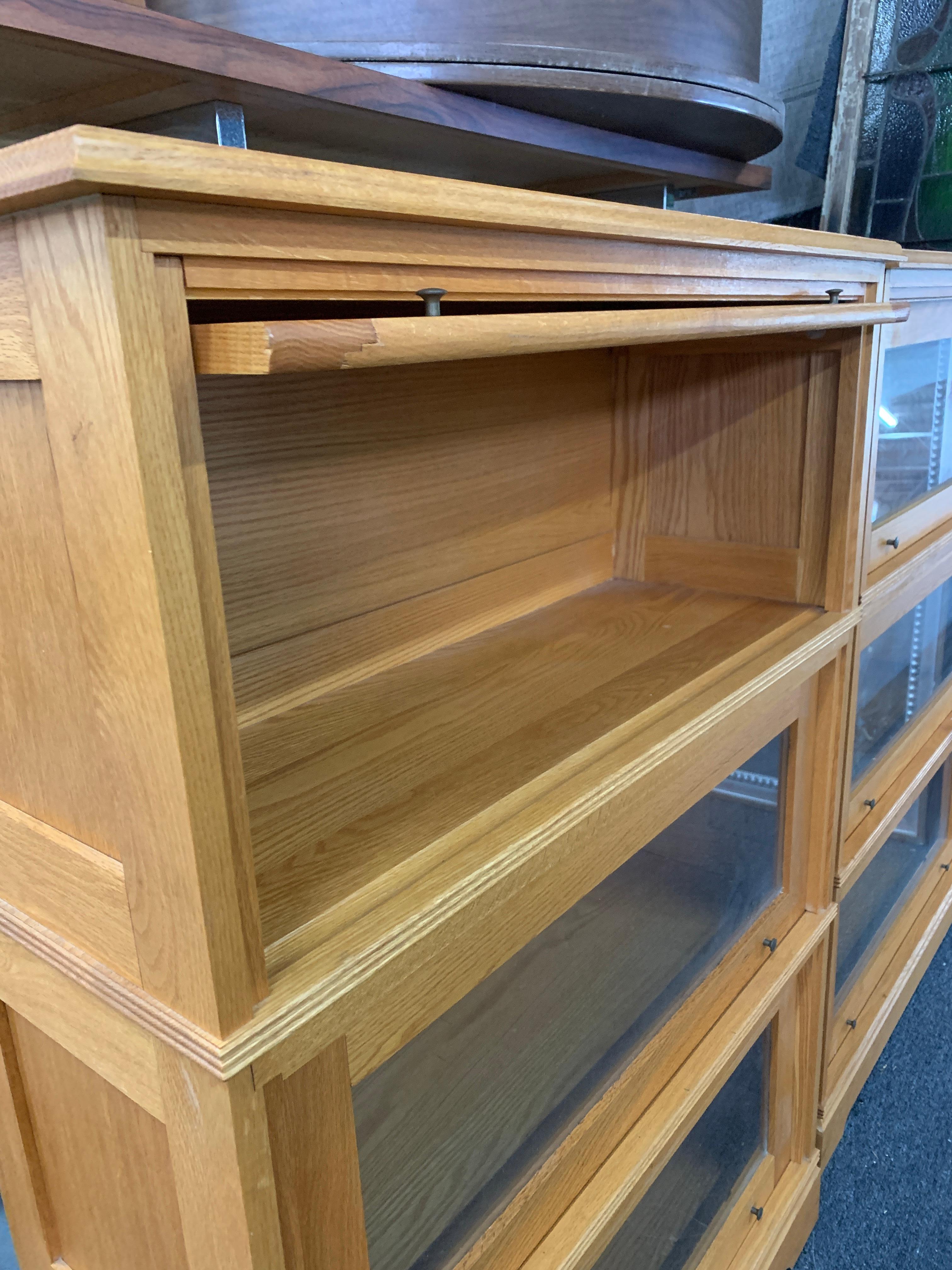 Vintage Style Oak Barrister Bookcases In Good Condition In Brooklyn, NY