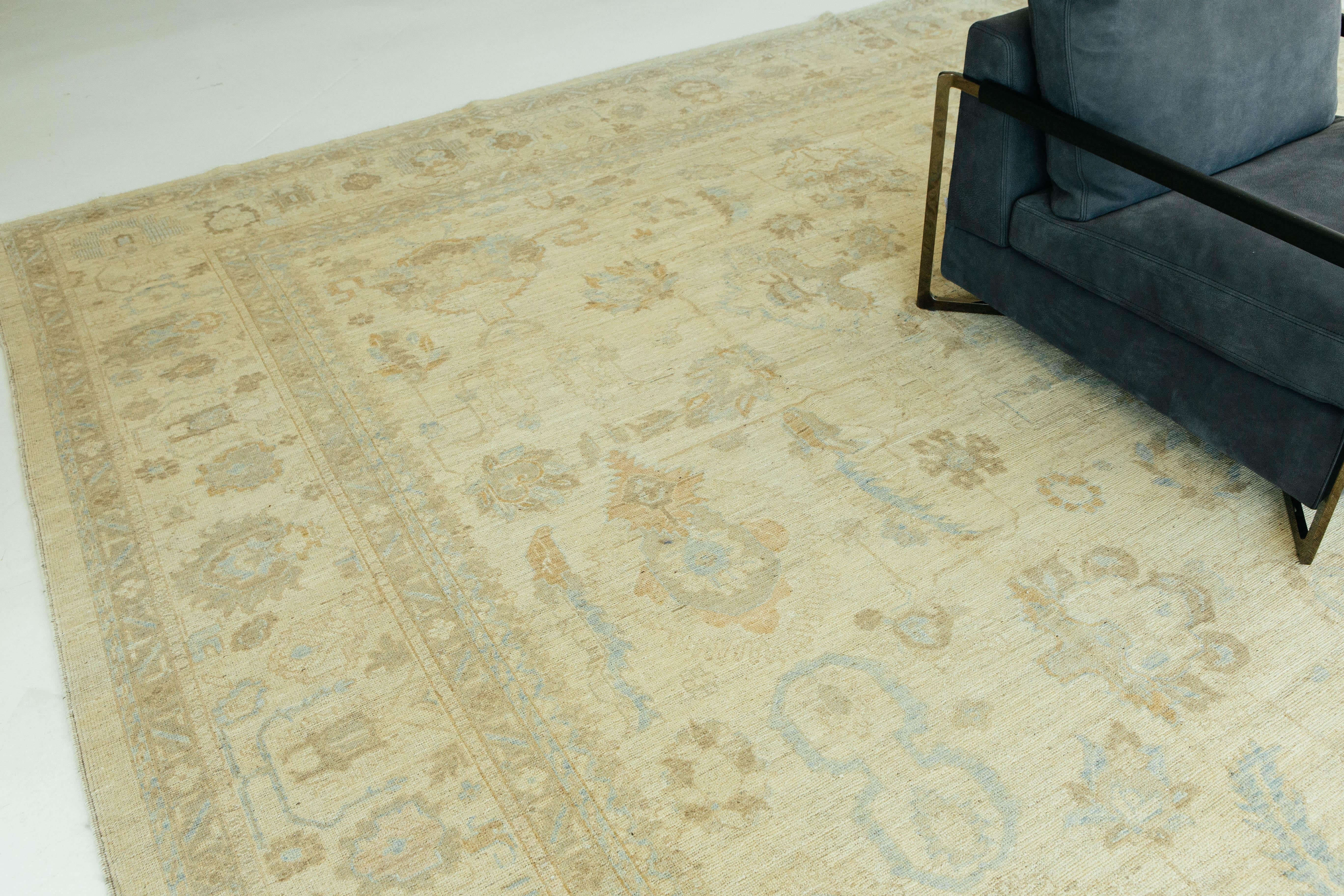 Tapis vintage à motifs Oushak en vente 3