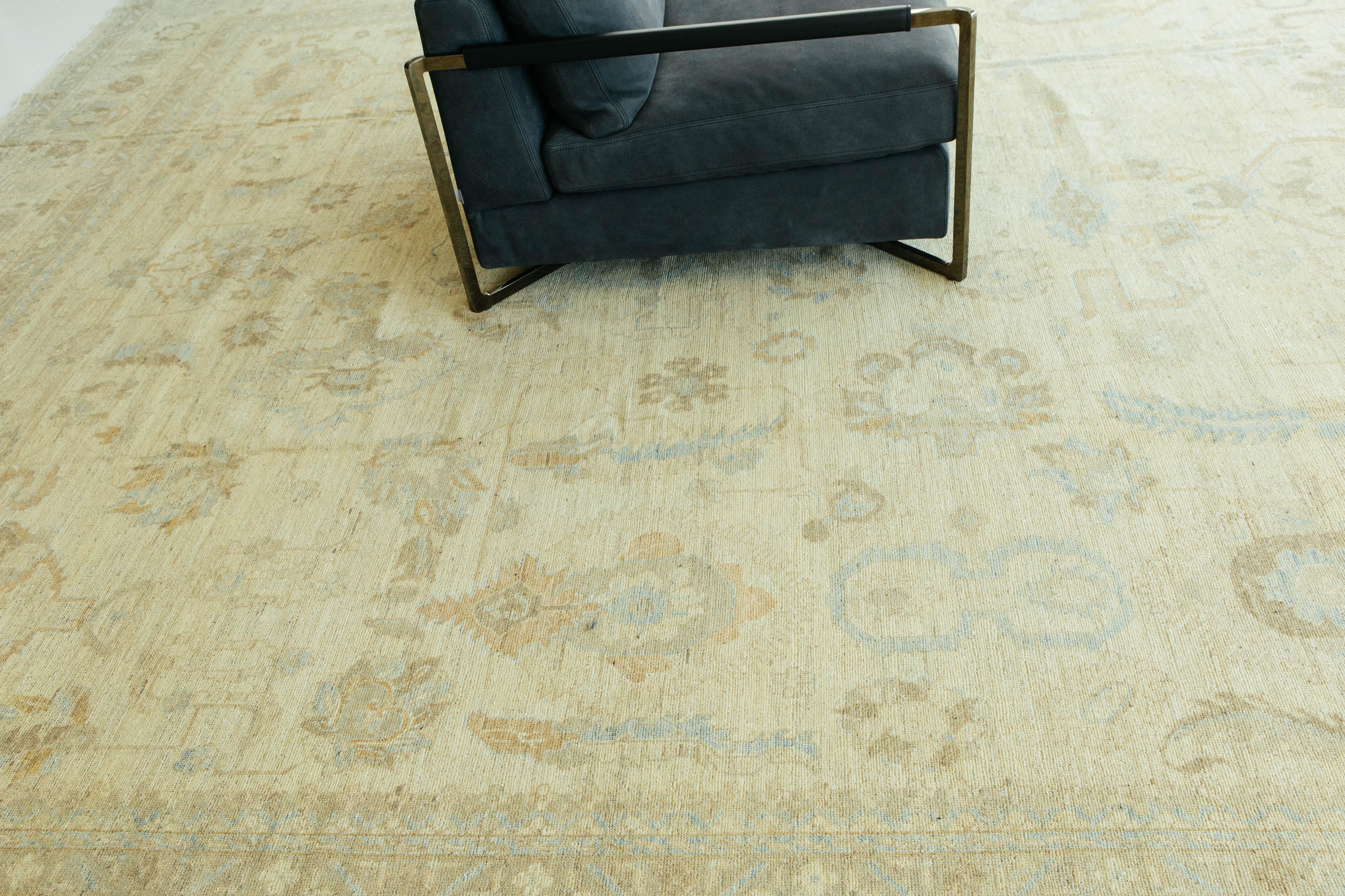 Tapis vintage à motifs Oushak en vente 4