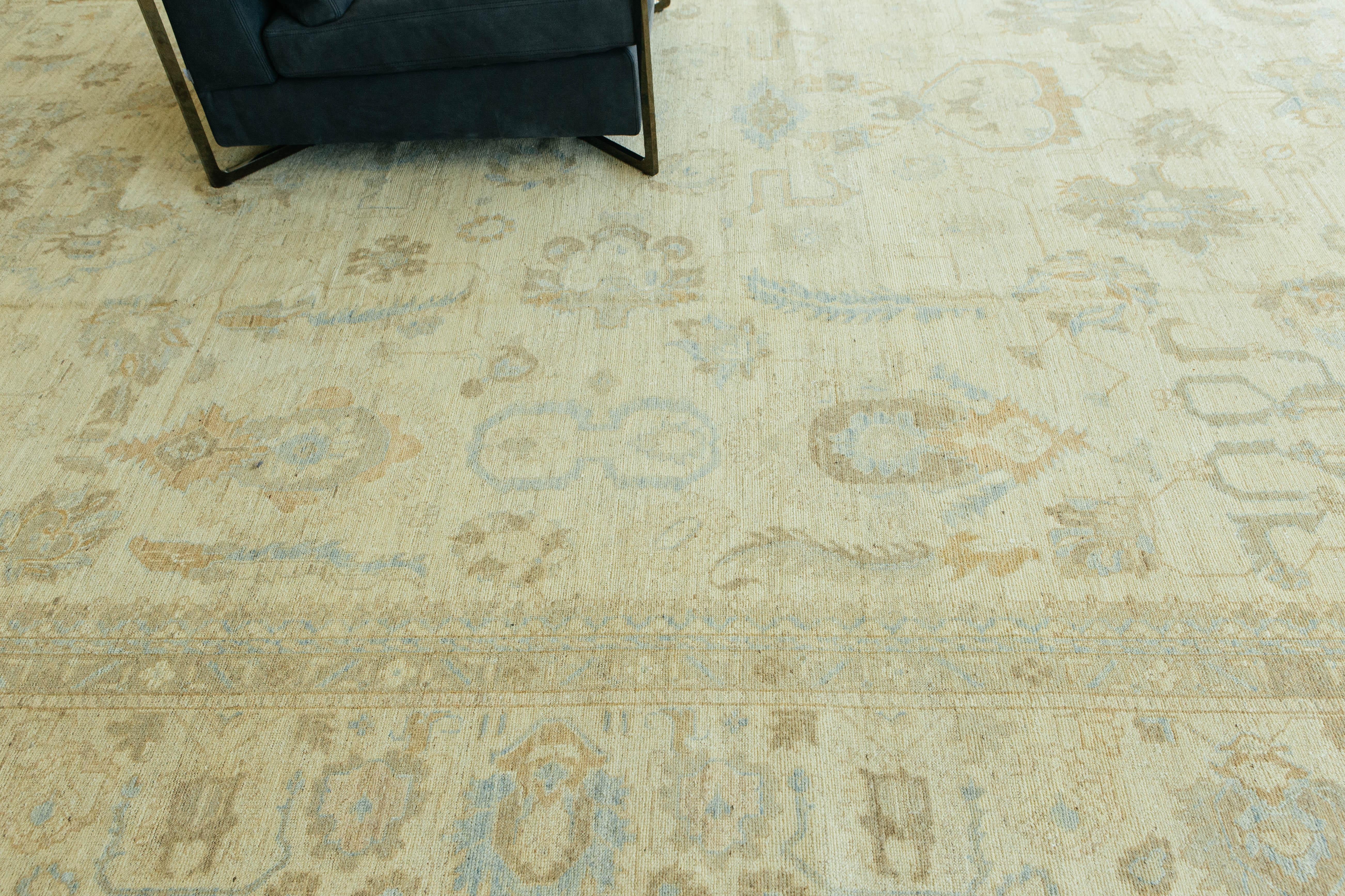 Tapis vintage à motifs Oushak en vente 5