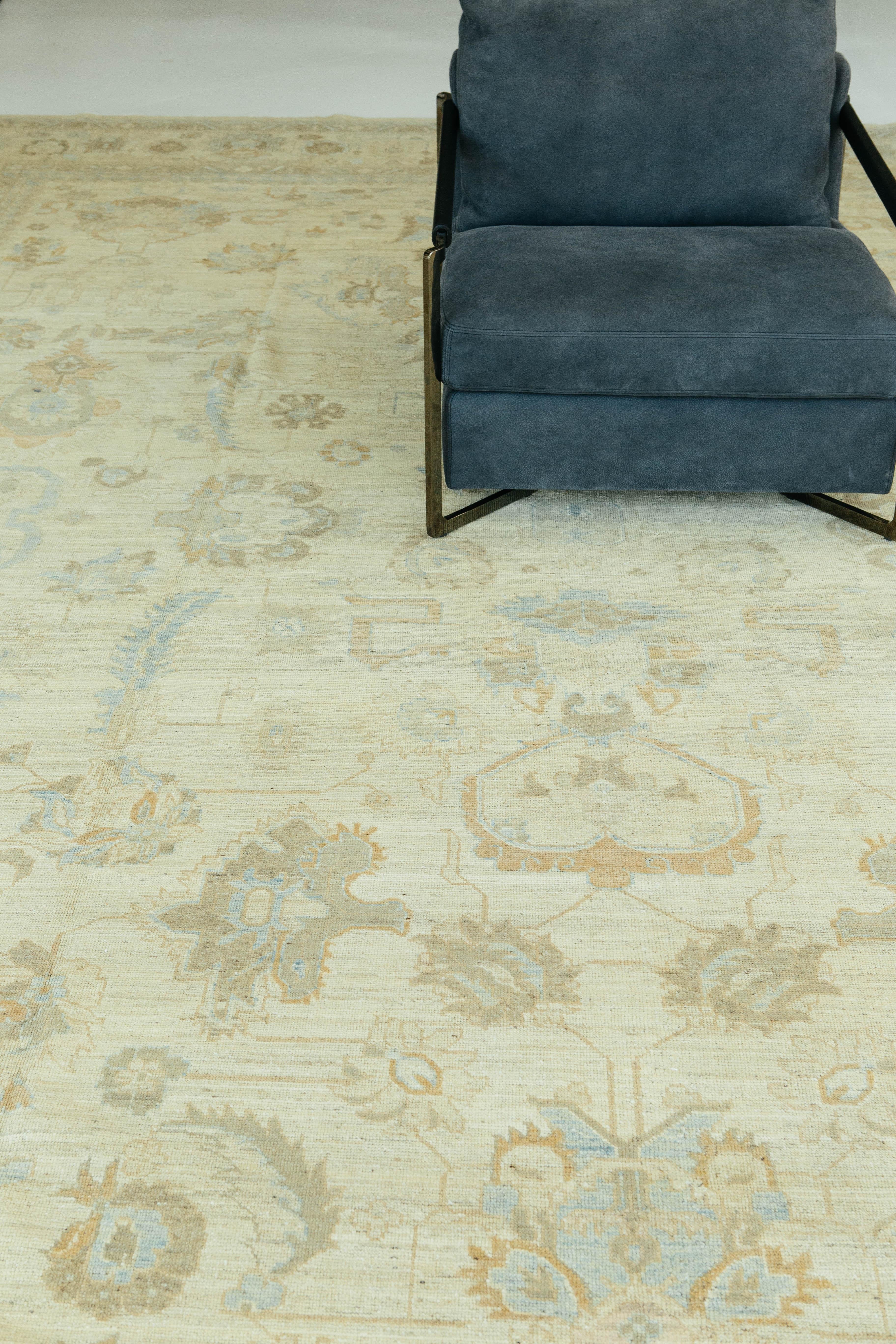 Tapis vintage à motifs Oushak en vente 7