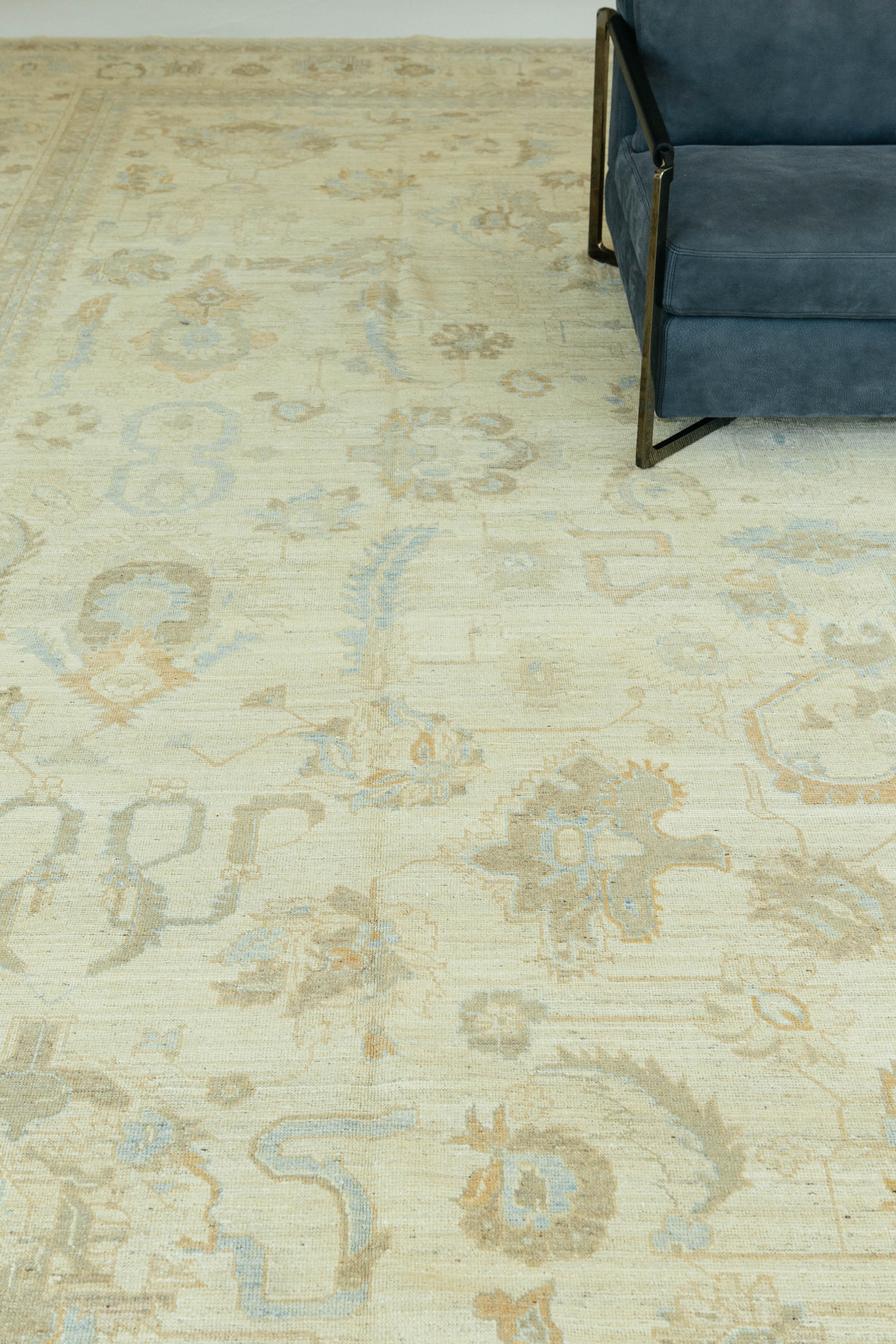 Tapis vintage à motifs Oushak en vente 8