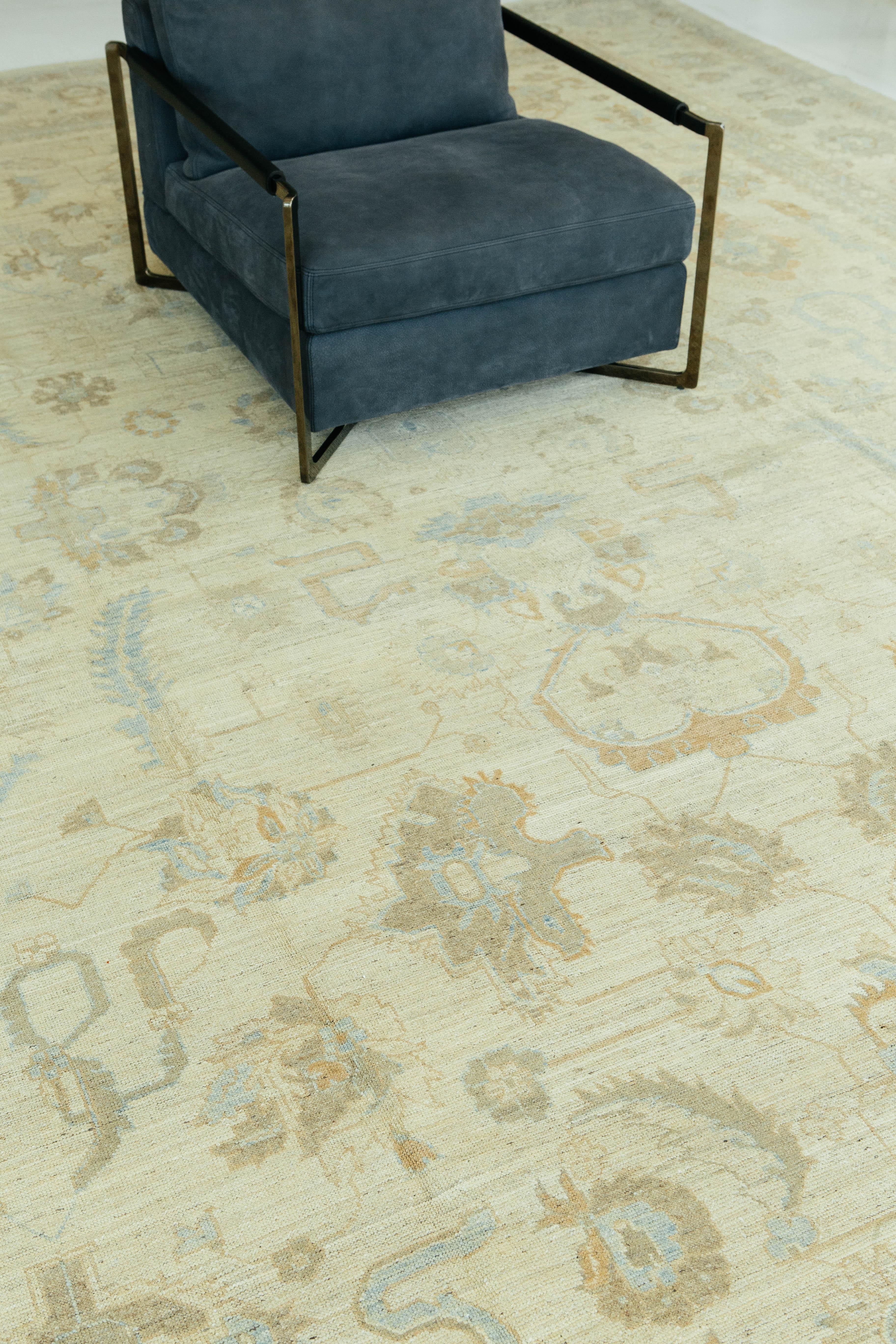 Tapis vintage à motifs Oushak en vente 9