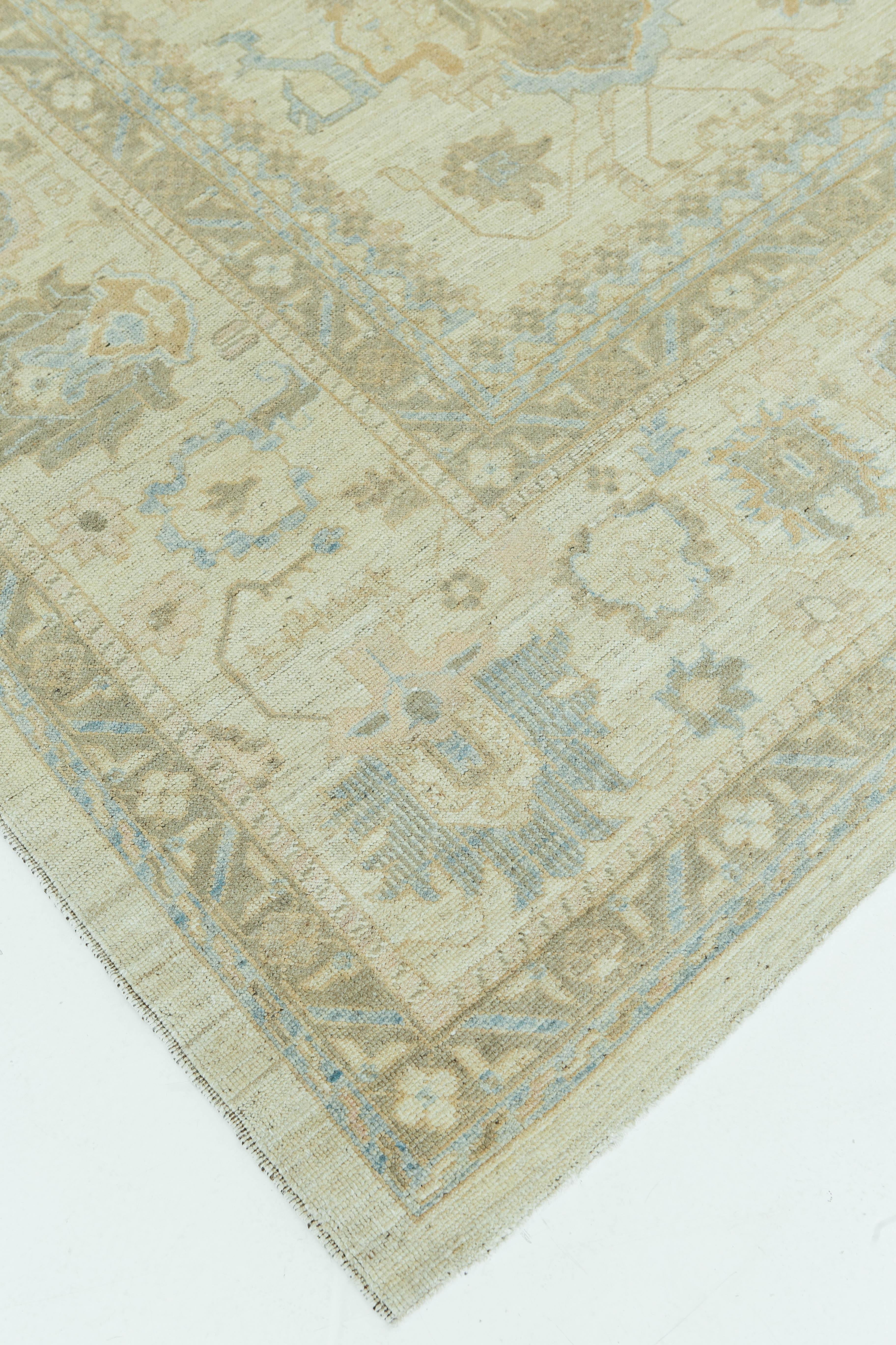 Centrasiatique Tapis vintage à motifs Oushak en vente