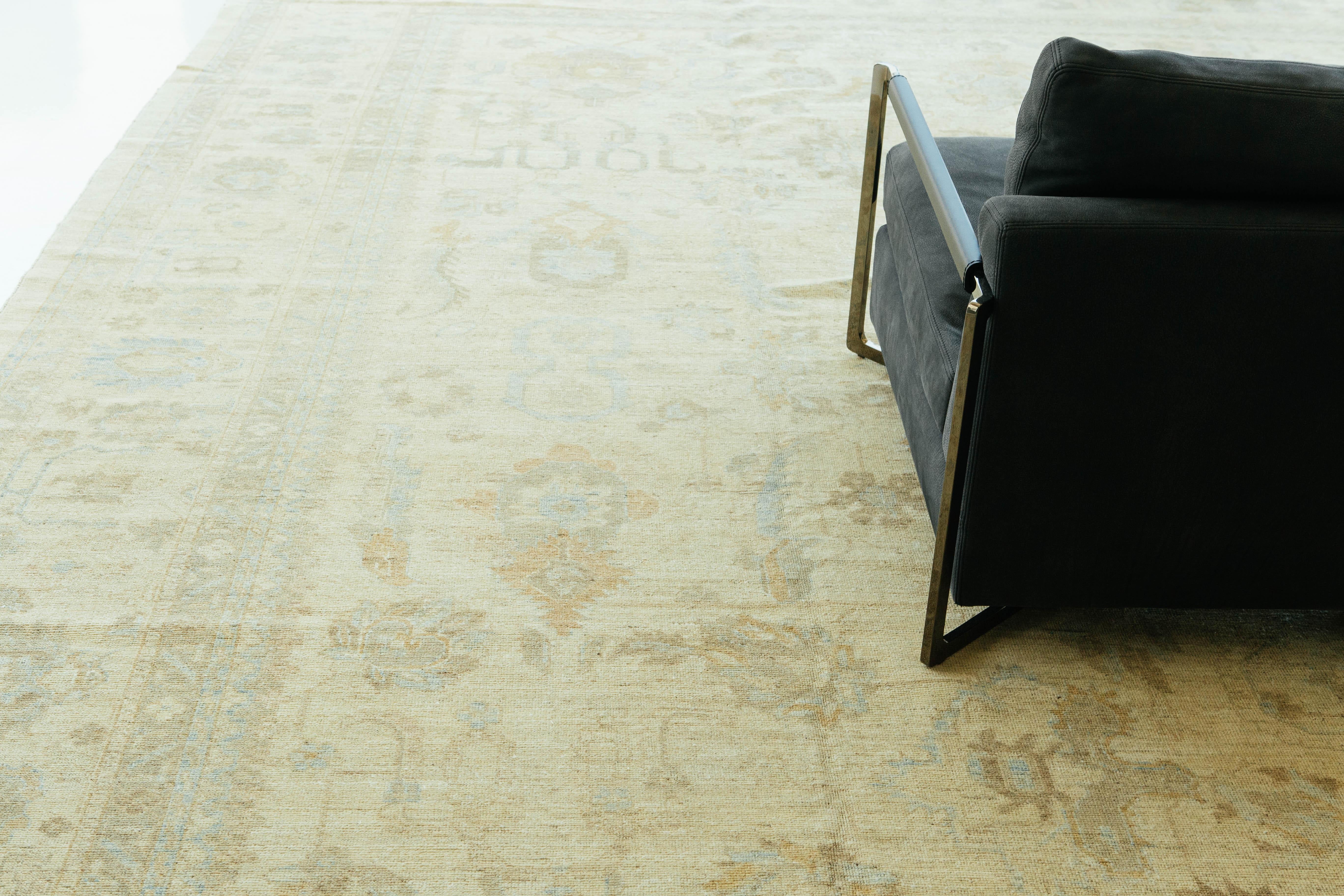 Tapis vintage à motifs Oushak en vente 1