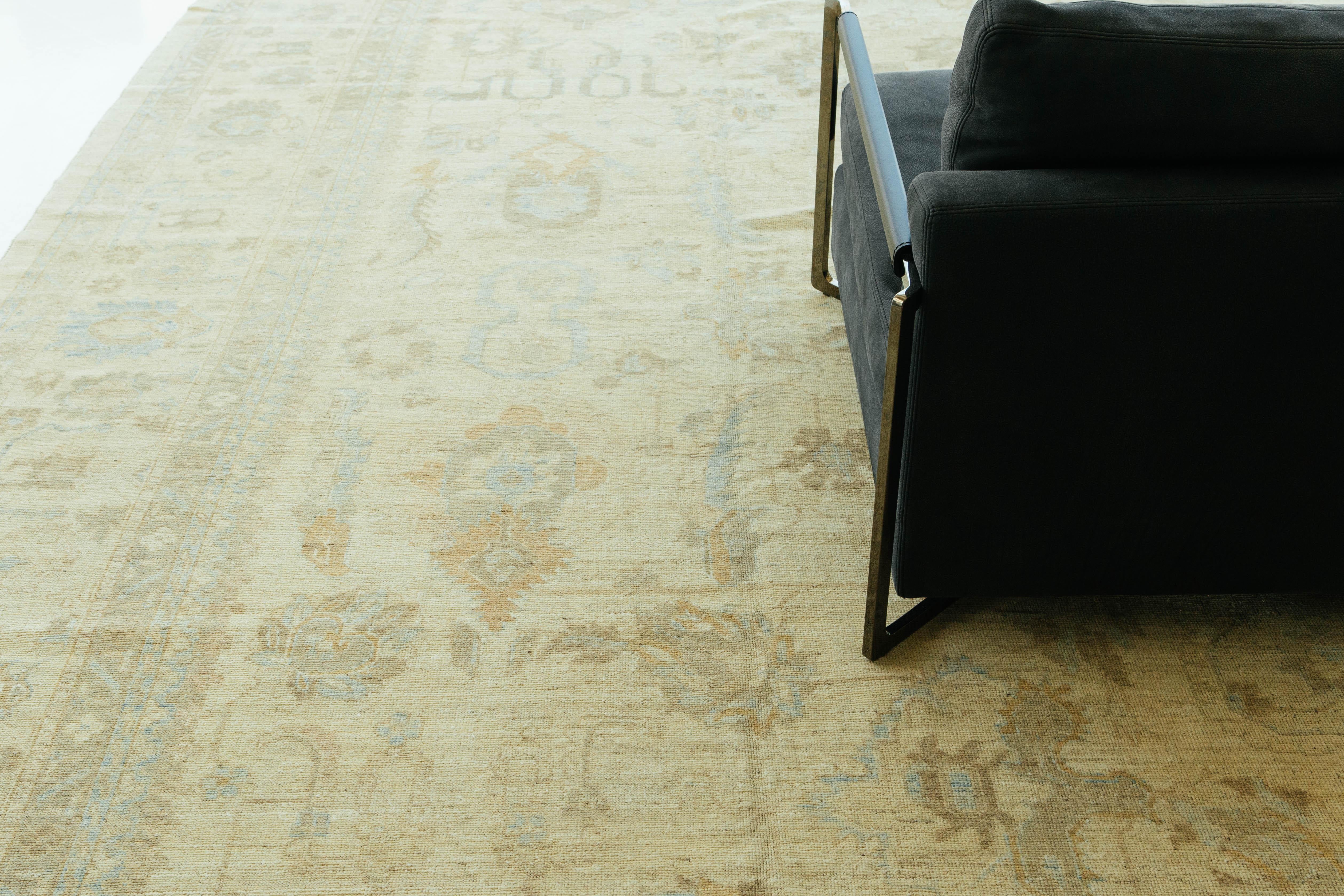 Tapis vintage à motifs Oushak en vente 2