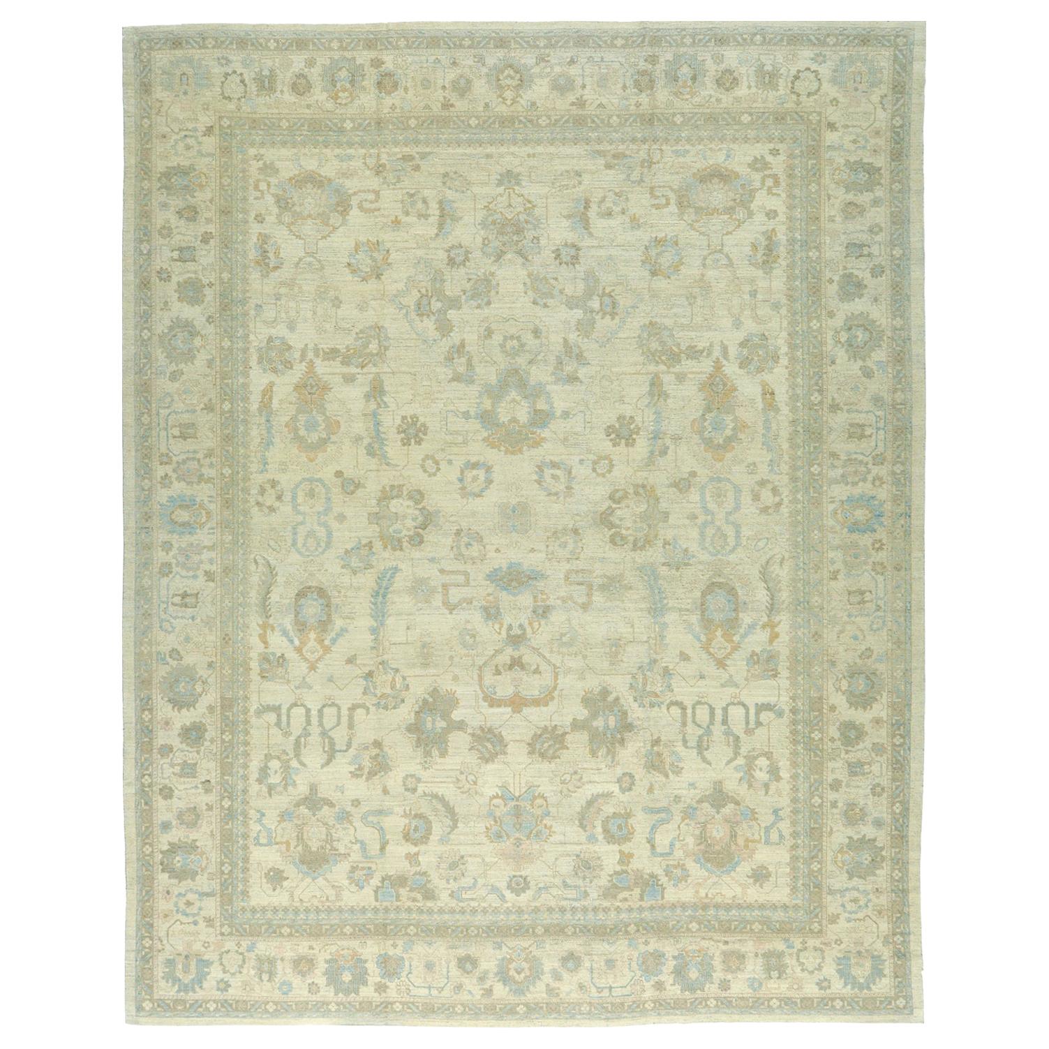 Teppich im Oushak-Design im Vintage-Stil