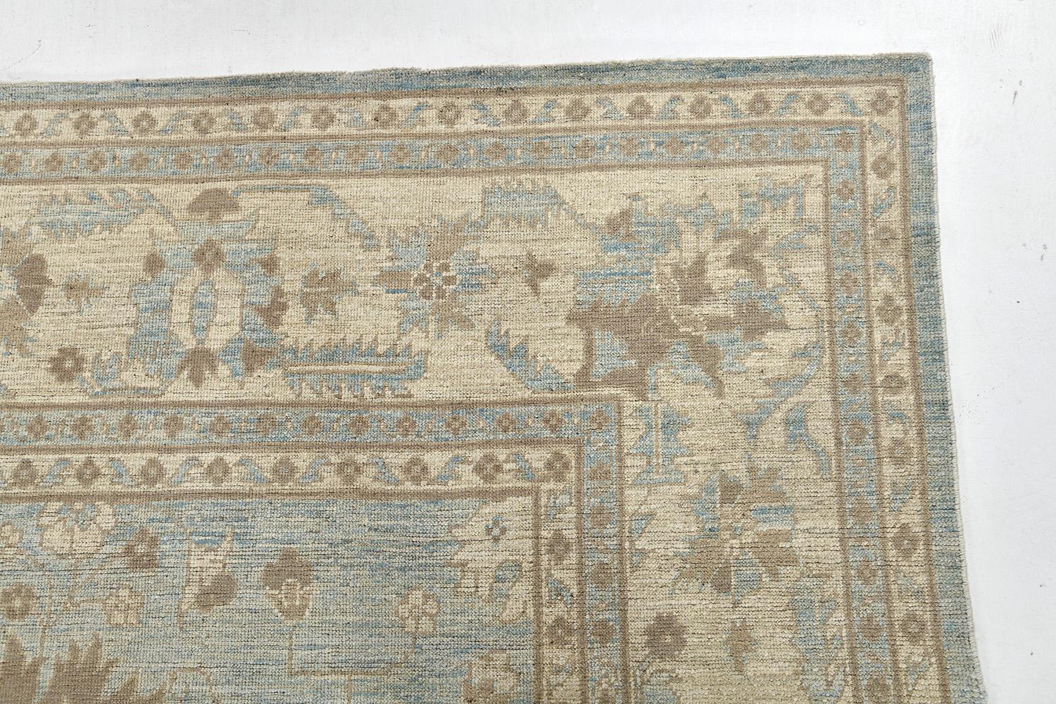 Vintage Style Oushak Revival Rug For Sale 4