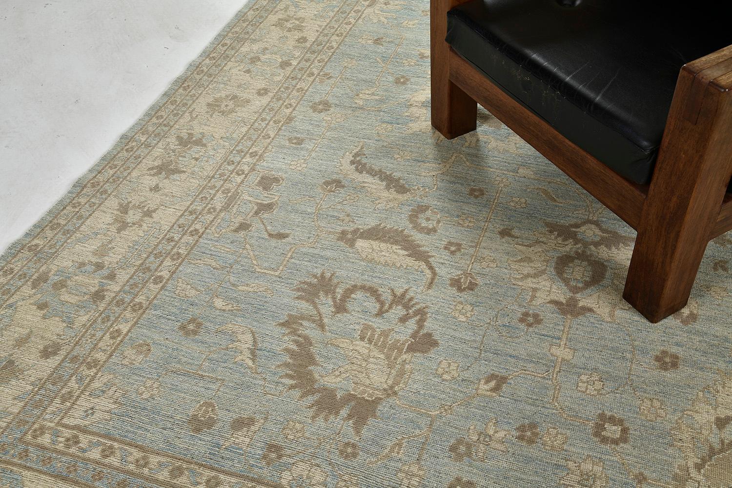 Afghan Tapis néo-Oushak de style vintage en vente