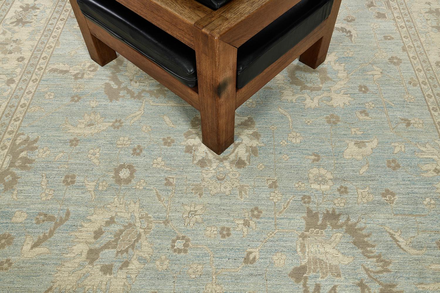XXIe siècle et contemporain Tapis néo-Oushak de style vintage en vente