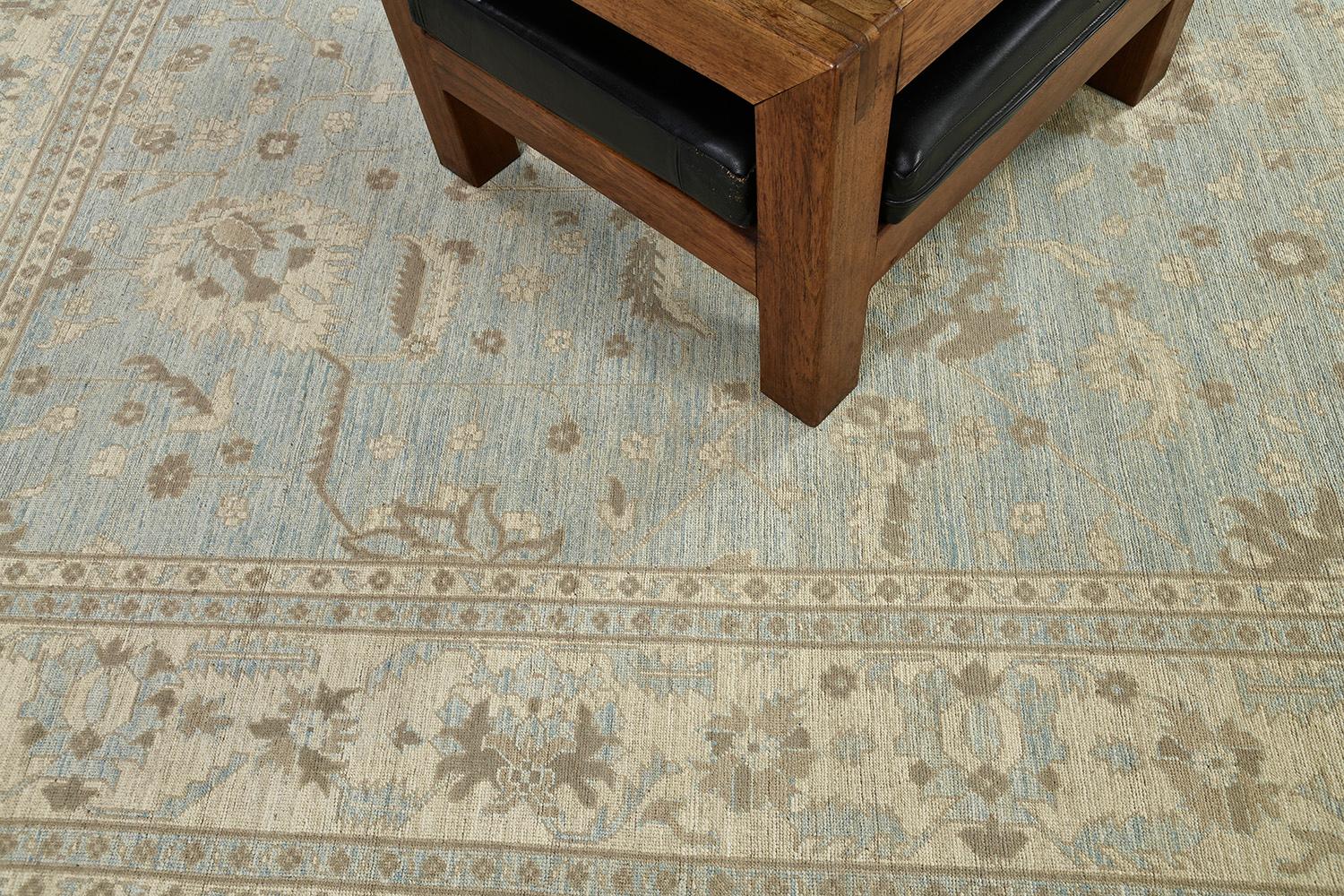Tapis néo-Oushak de style vintage en vente 2