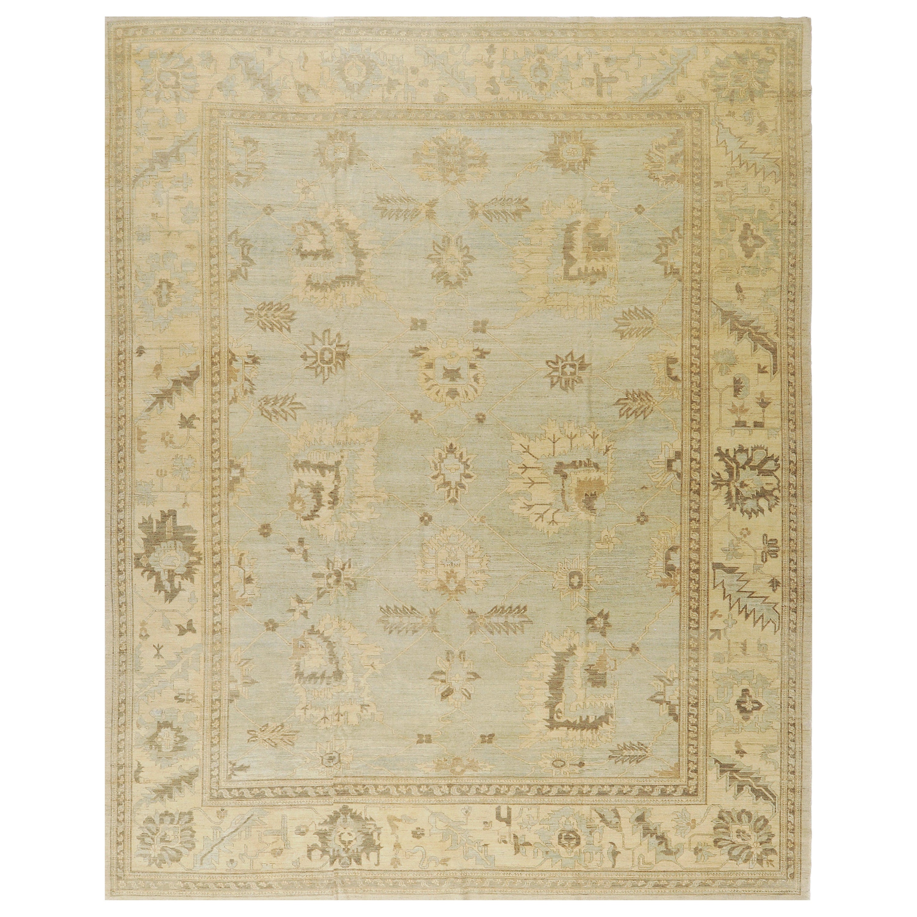 Tappeto Oushak Revival in stile vintage