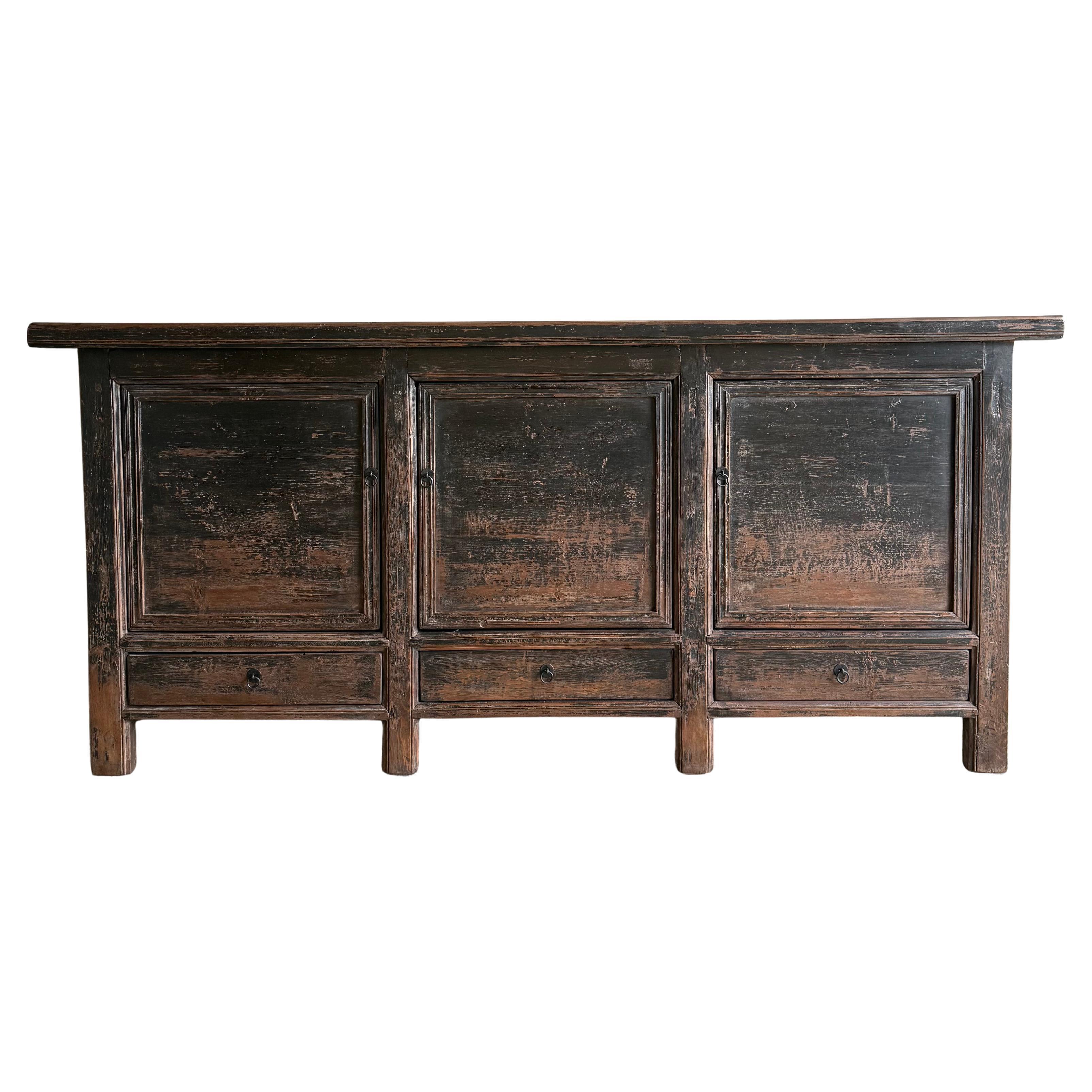 Vintage Style Painted Elm Wood Cabinet with 2 Door