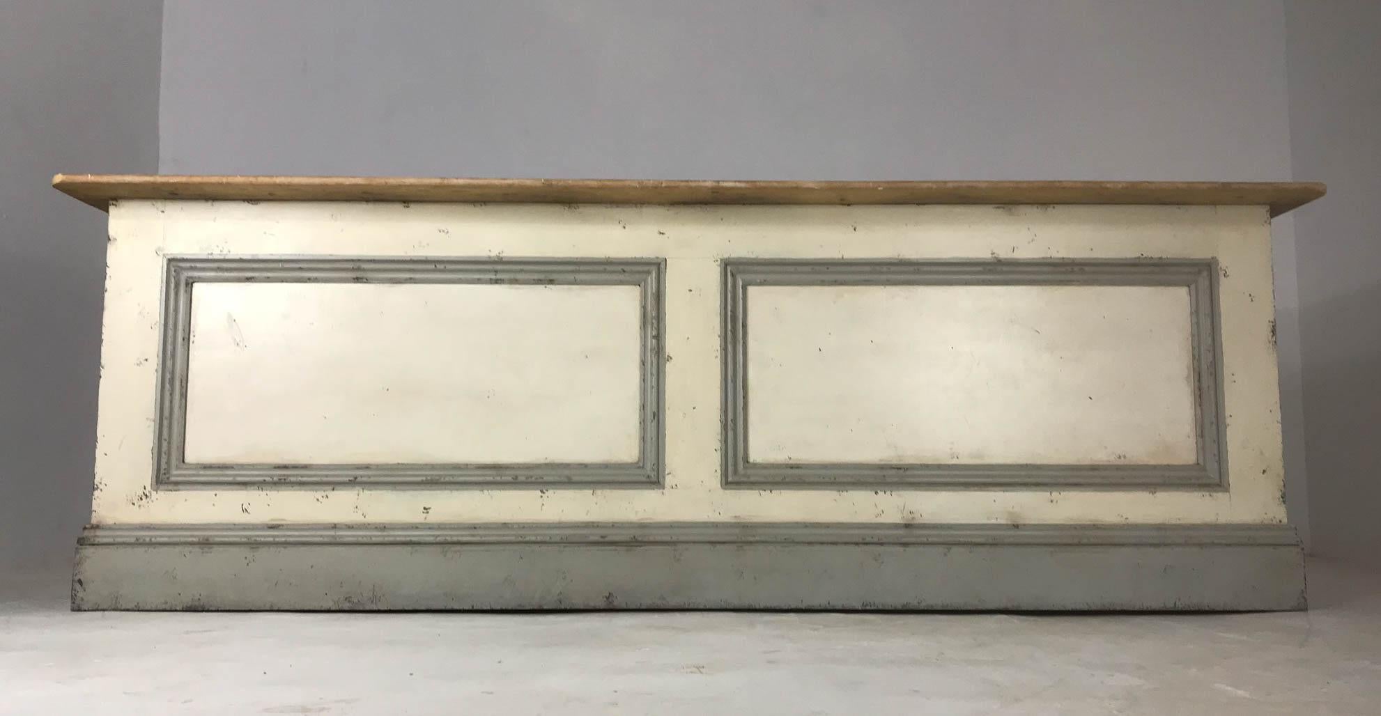 Vintage Style Painted Pine Shop Counter For Sale 3