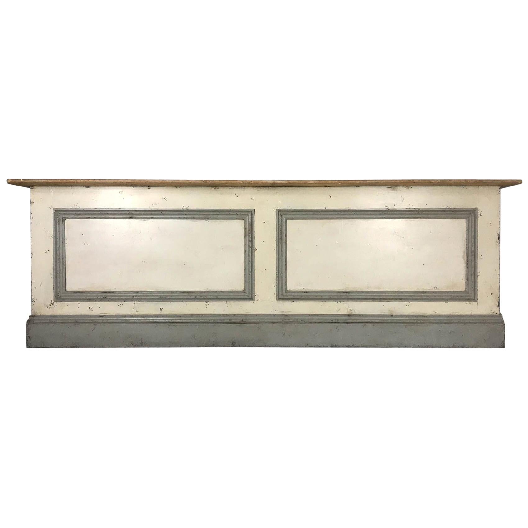 Vintage Style Painted Pine Shop Counter For Sale