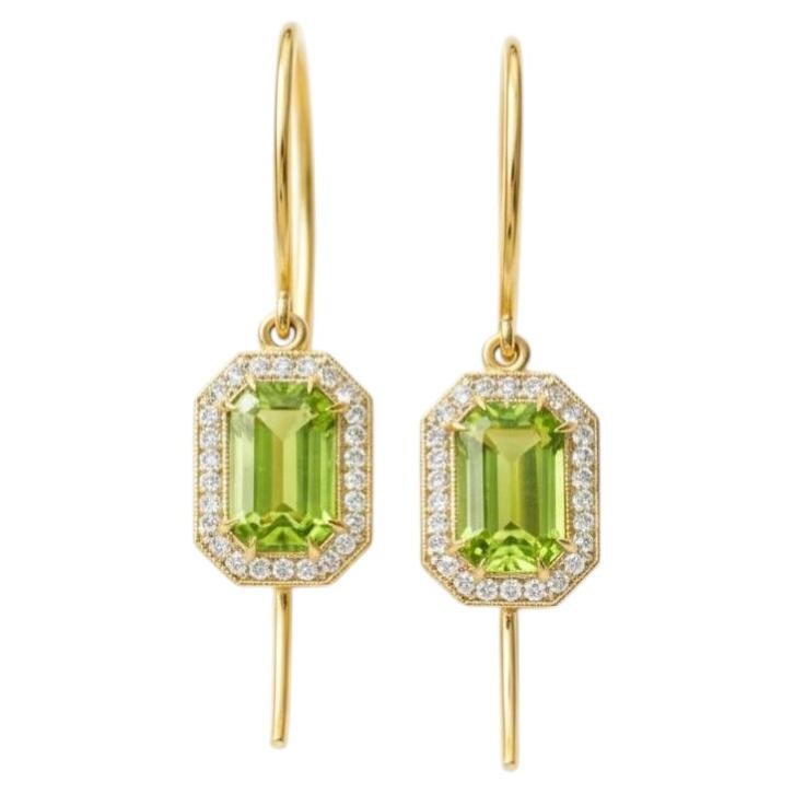 Ohrringe mit Peridot und Topas im Vintage-Stil Silber, Gold