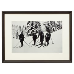 Vintage-Fotografie im Vintage-Stil, gerahmte Alpin-Skifotografie, Bend Zie Knie